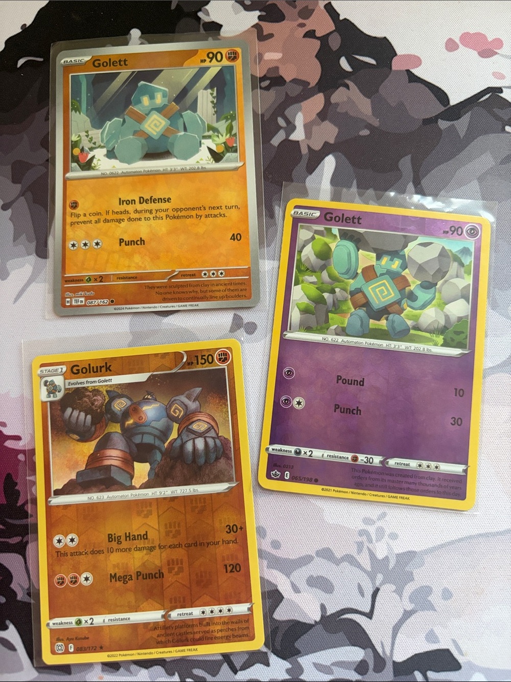 Golett & Golurk Evolution Pokémon Lot | 3 Cards | Reverse Holo ✨5/$25✨